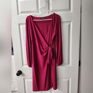 Ralph Lauren Magenta Long Sleeve Dress